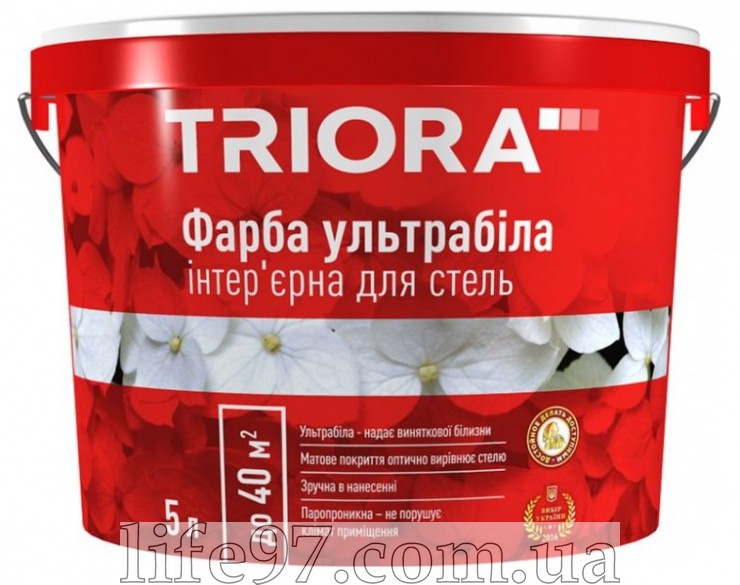 Краска интерьерная ультрабелая TRIORA купить в Харькове