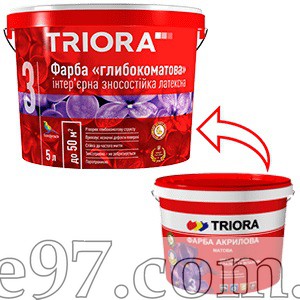 Краска интерьерная матовая стойкая к мытью TRIORA 3 купить в Харькове